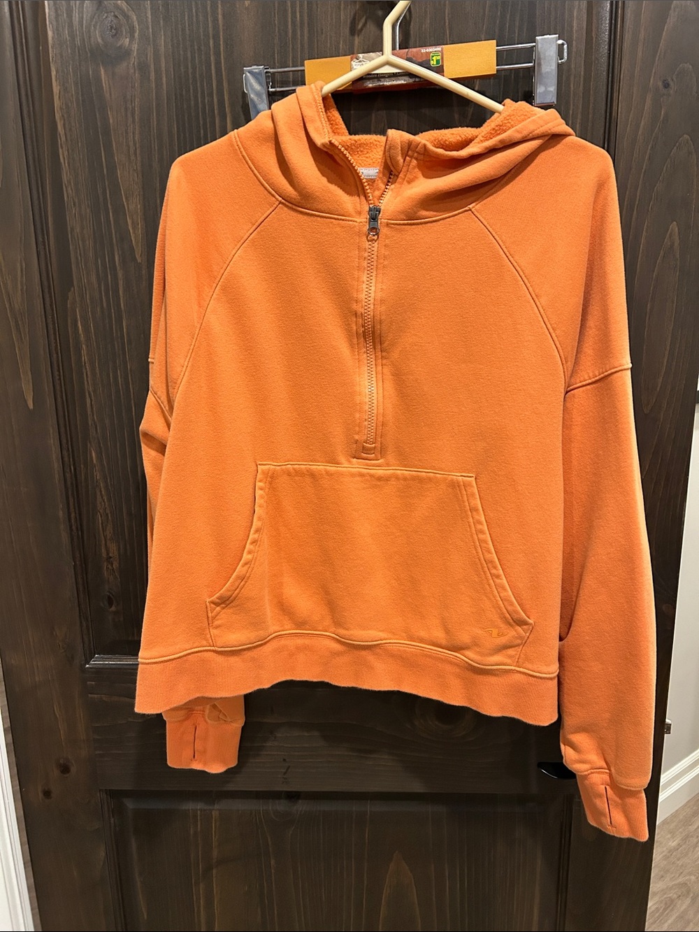 Athletic Works Orange Half-Zip Cowl Neck Sweater